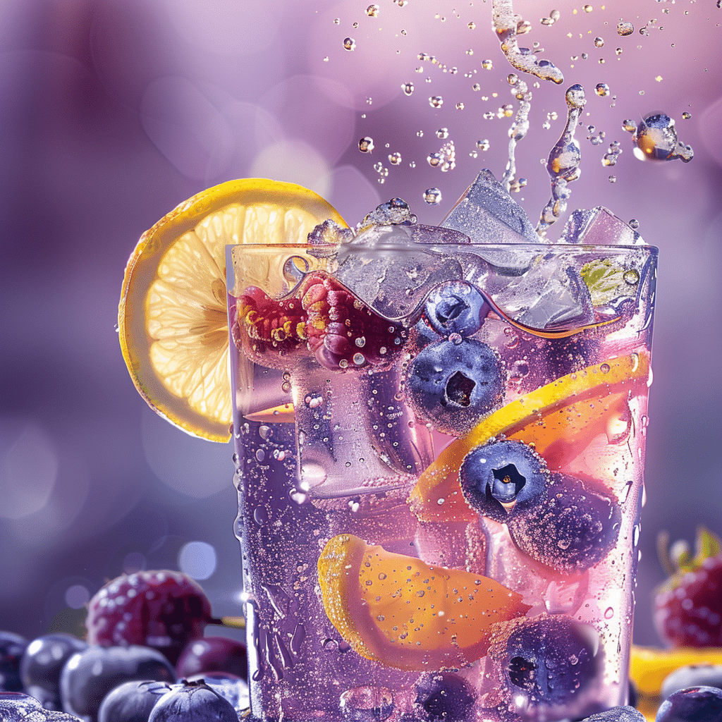 Blueberry Lemon Sparkling Drink Recipe - Recipe Image