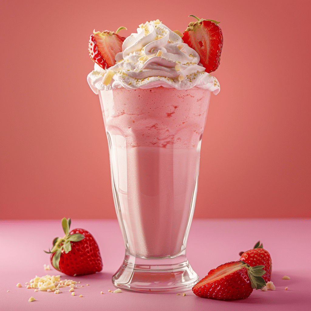 Strawberry Vanilla Milkshake Recipe - Recipe Image