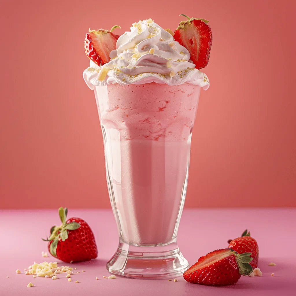 Strawberry Vanilla Milkshake Recipe - Recipe Image