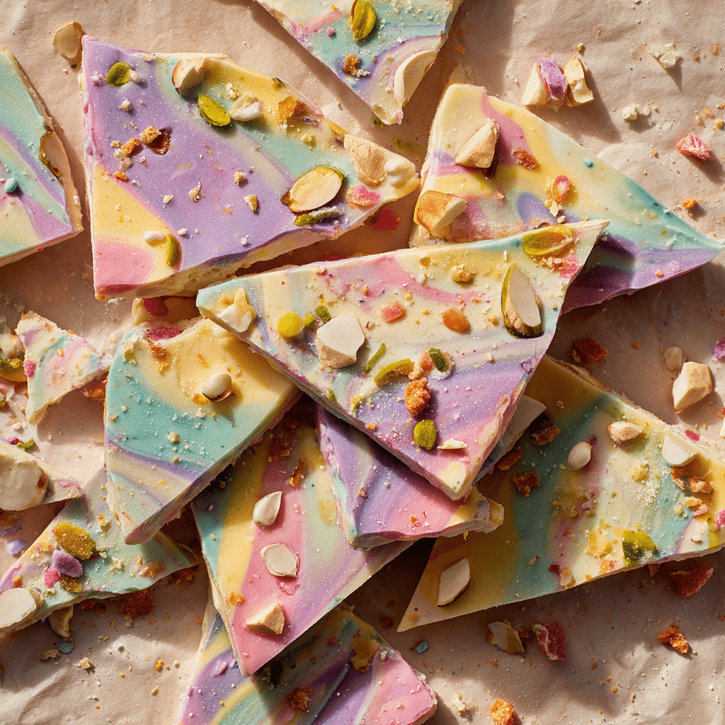Frozen Rainbow Yogurt Bark with Sprinkles Recipe - Recipe Image