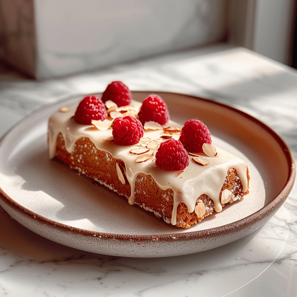 Raspberry Almond Financier with White Chocolate Glaze Recipe - Recipe Image