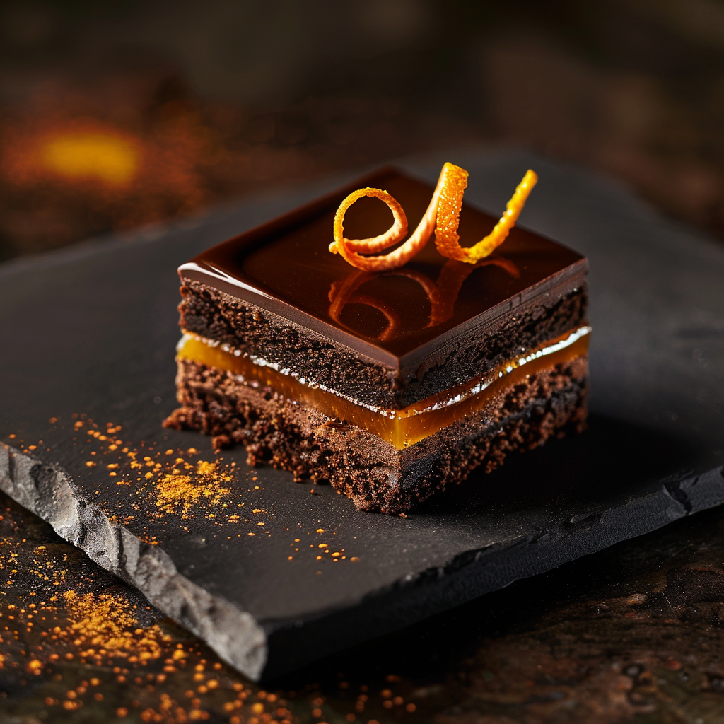 Dark Chocolate & Orange Ganache Slice Recipe - Recipe Image