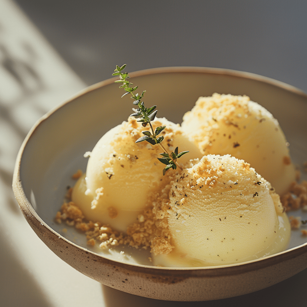Lemon Thyme Sorbet with Shortbread Crumble Recipe