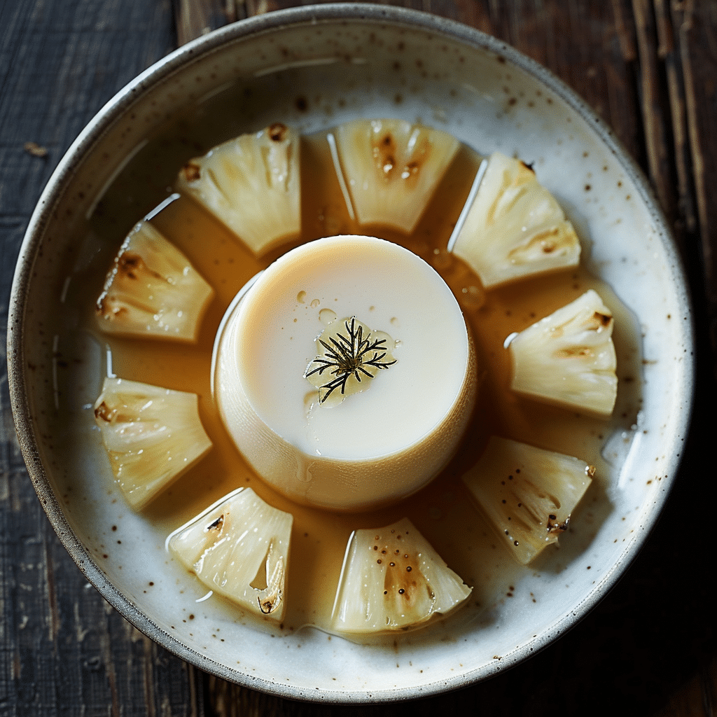 Coconut Panna Cotta with Pineapple Carpaccio Recipe - Recipe Image