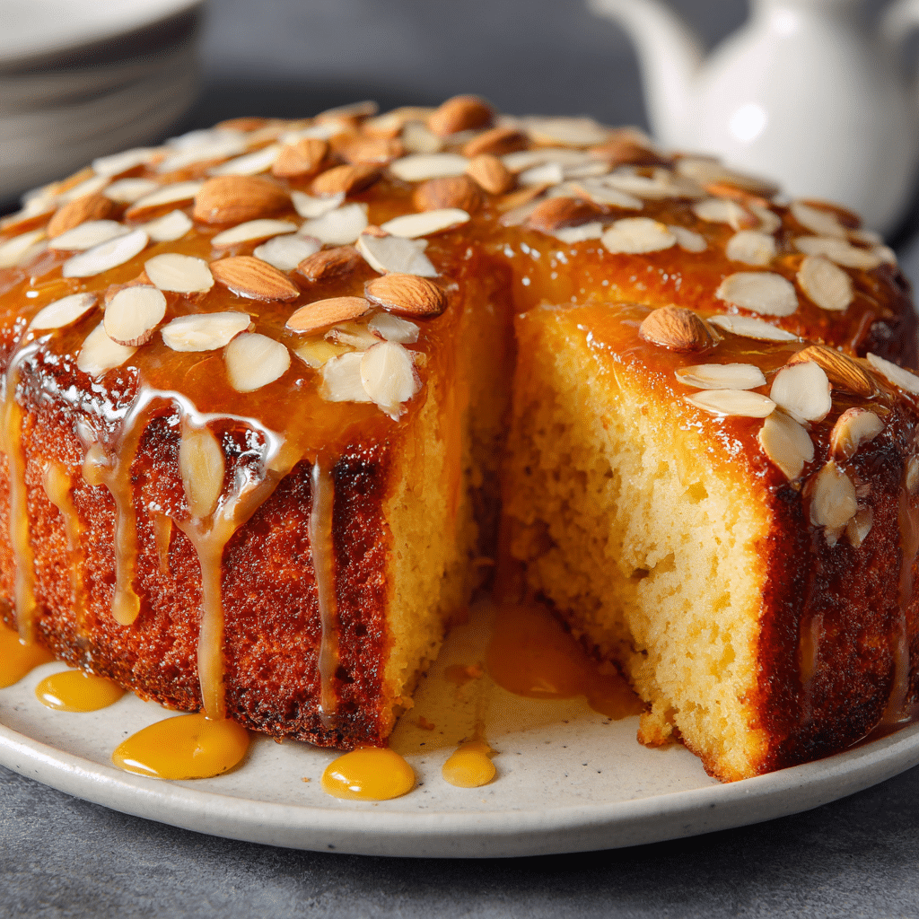 Almond Cake with Honey Glaze Recipe - Recipe Image