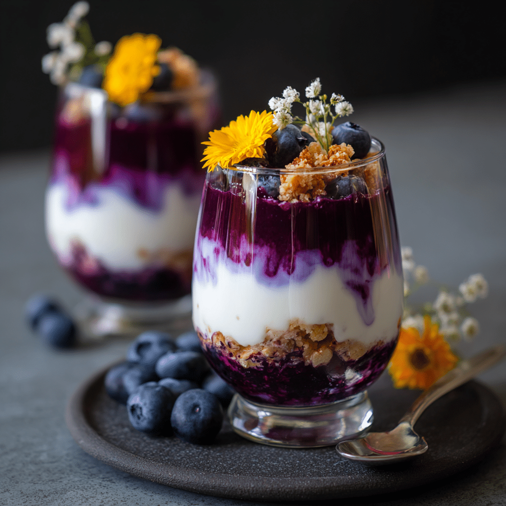 Blueberry Yogurt Mirror Verrine Recipe - Recipe Image