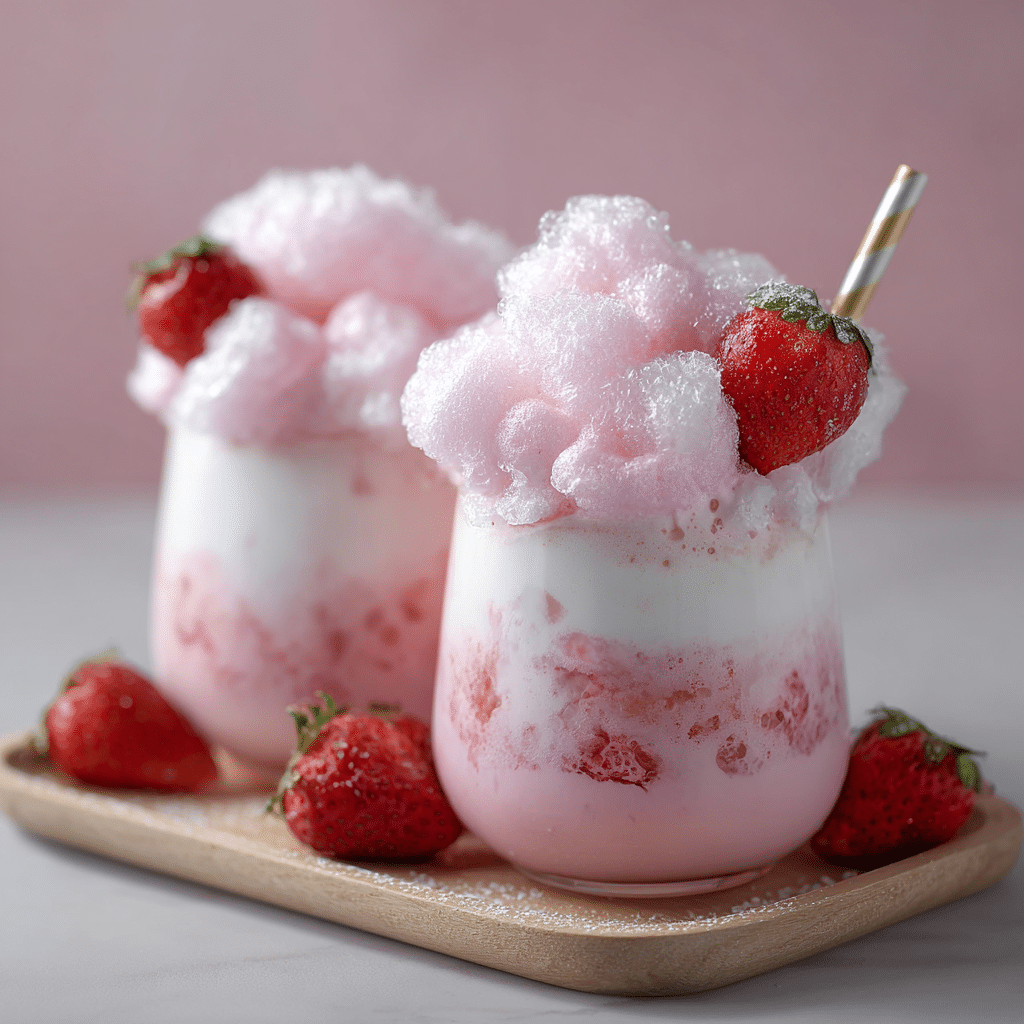 Strawberry Milk Cloud Dessert Recipe - Recipe Image
