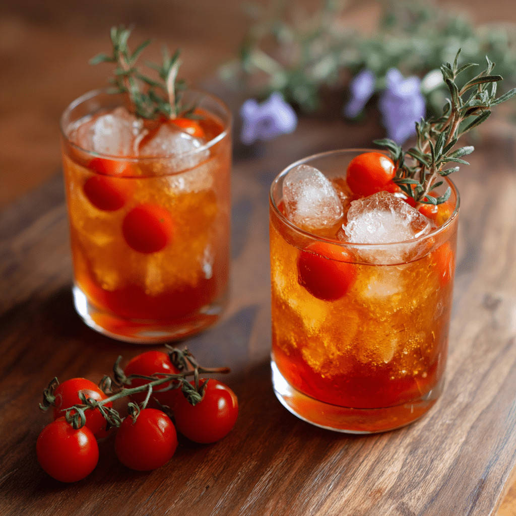 Cherry Tomato & Vanilla Savory Soda Recipe - Recipe Image
