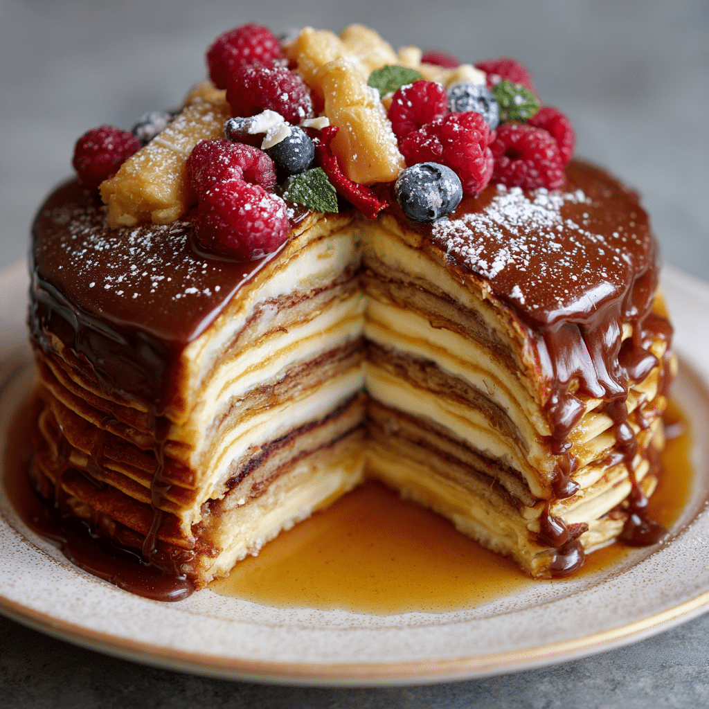 Layered Pancake Cake Recipe - Recipe Image