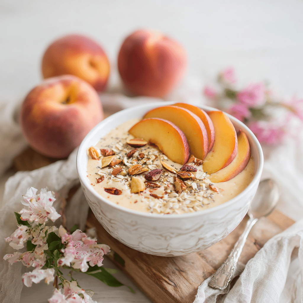 Peach Yogurt Smoothie Bowl Recipe - Recipe Image