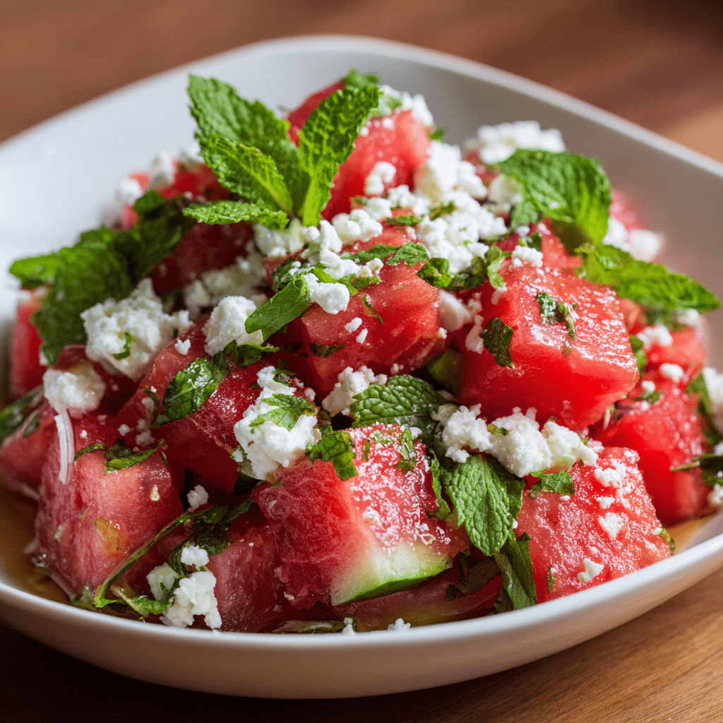 Watermelon Feta Mint Salad Recipe - Recipe Image