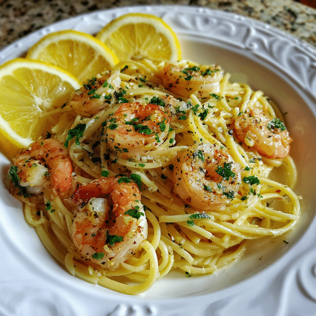 Lemon Butter Shrimp Linguine Recipe - Recipe Image