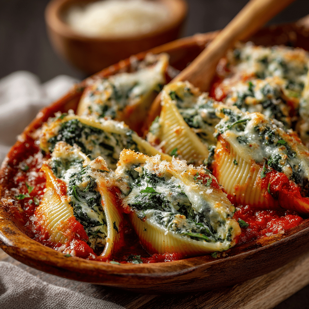 Spinach Ricotta Stuffed Shells Recipe - Recipe Image