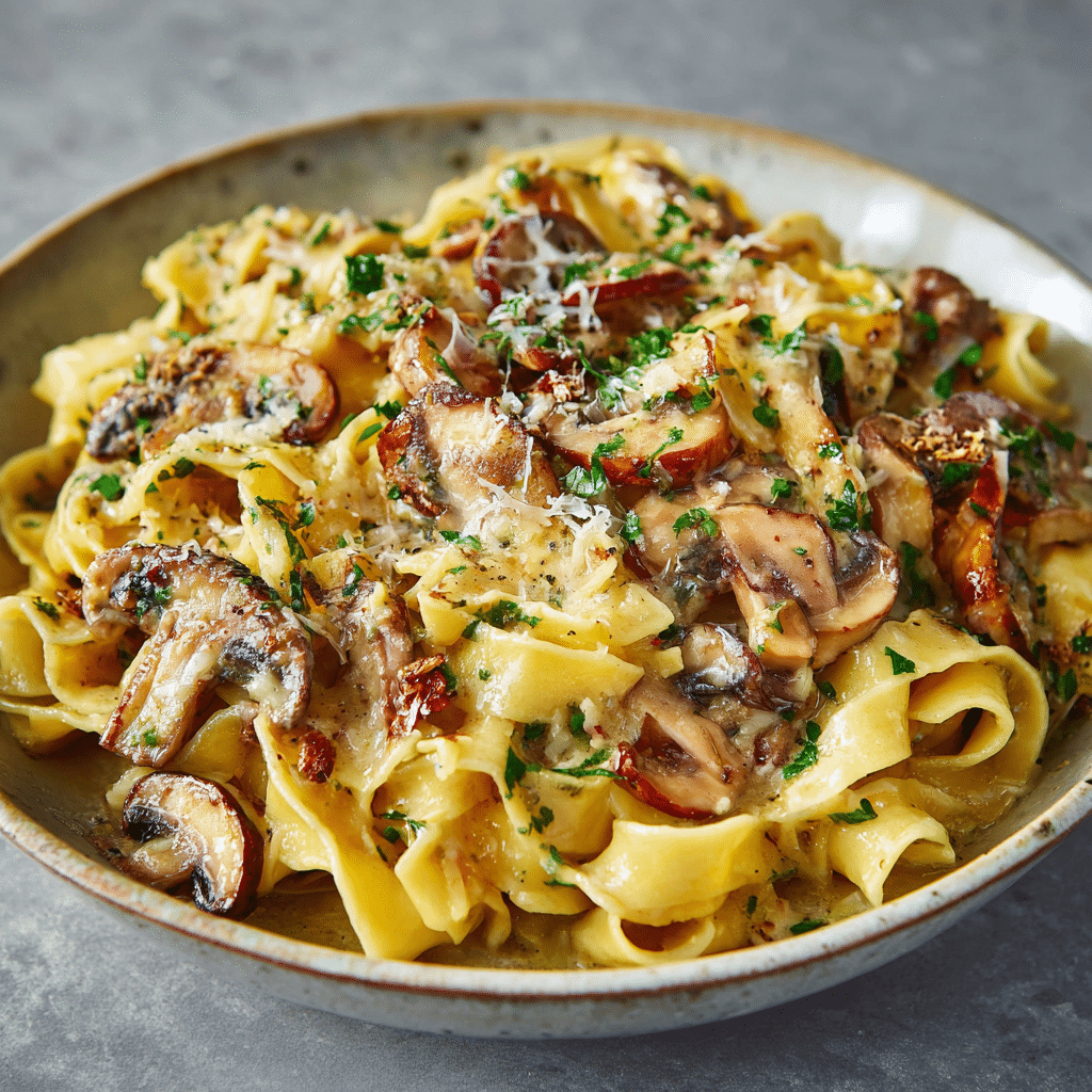 Mushroom Truffle Tagliatelle Recipe - Recipe Image