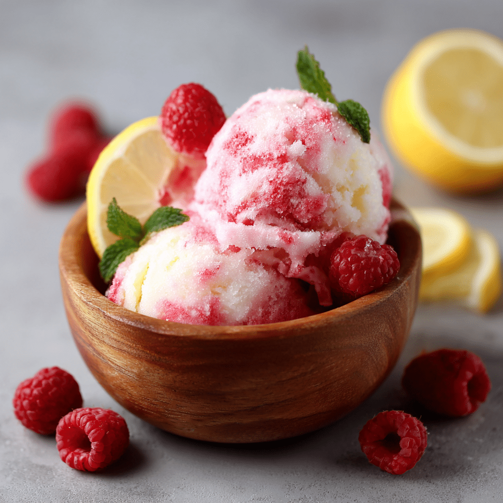 Raspberry Lemon Sorbet Recipe - Recipe Image