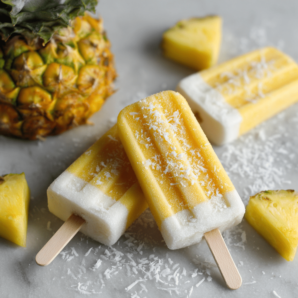 Pineapple Coconut Popsicles Recipe - Recipe Image