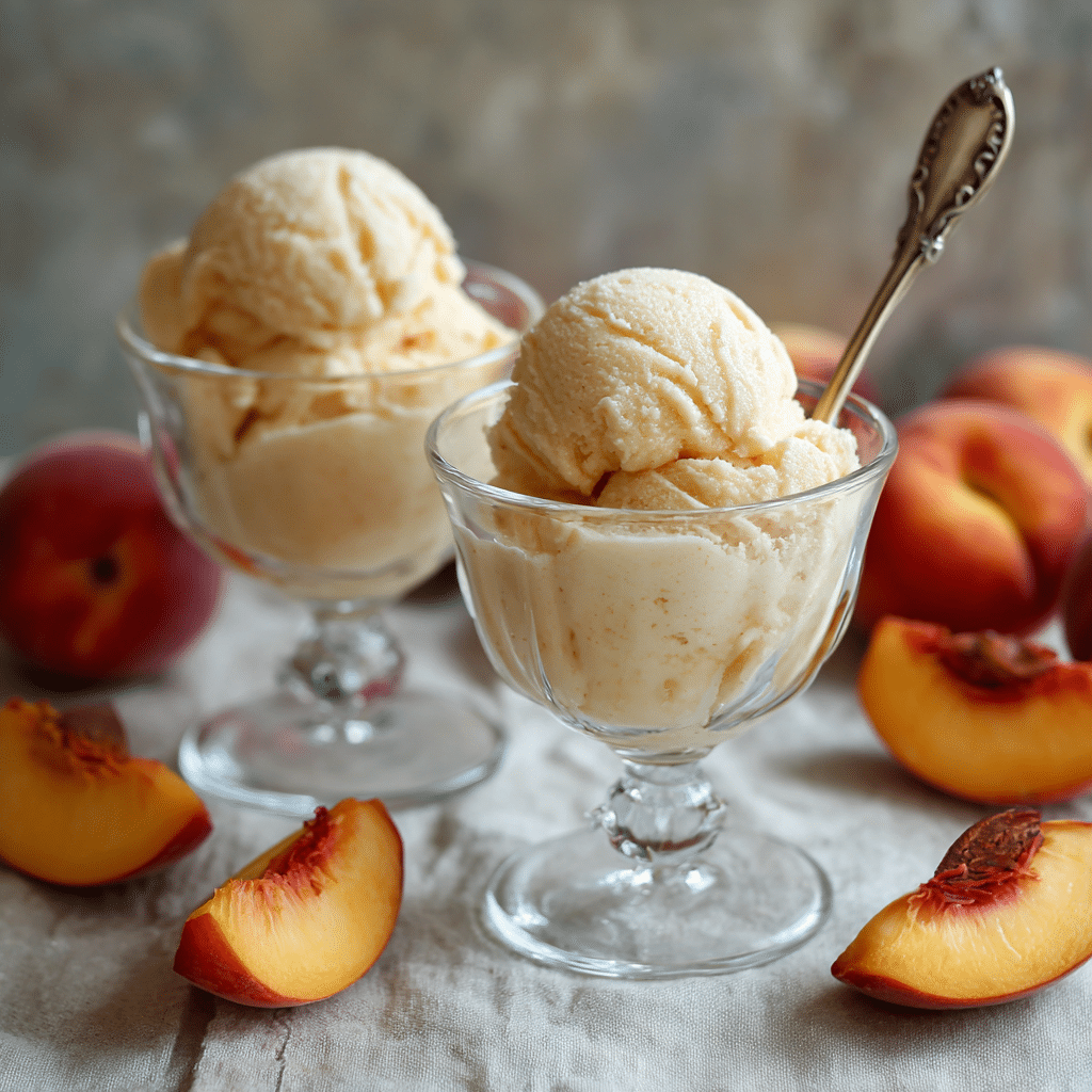 Peach Vanilla Frozen Yogurt Recipe - Recipe Image