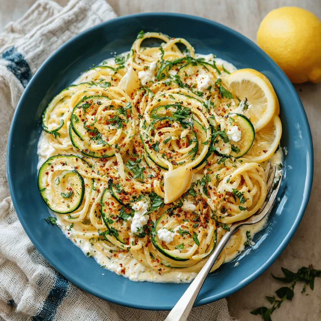 Lemon Ricotta Zucchini Pasta - Recipe Image