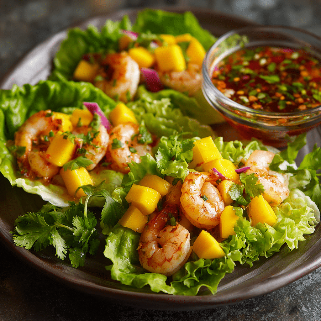 Tropical Mango Shrimp Lettuce Cups Recipe - Recipe Image