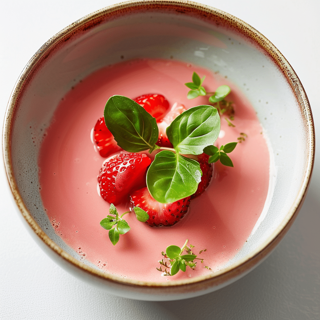 Strawberry Basil Rice Velouté Recipe - Recipe Image