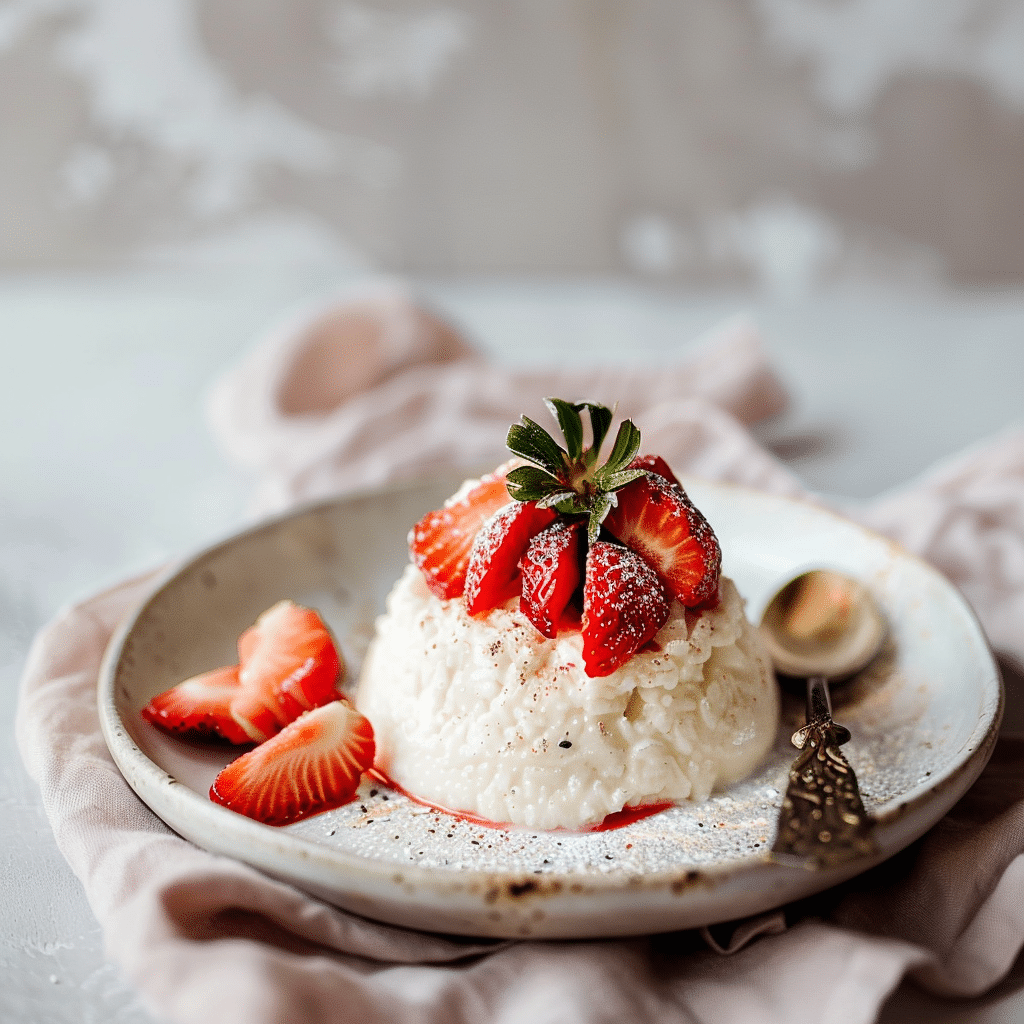 Strawberry Vanilla Rice Cloud Dessert Recipe - Recipe Image