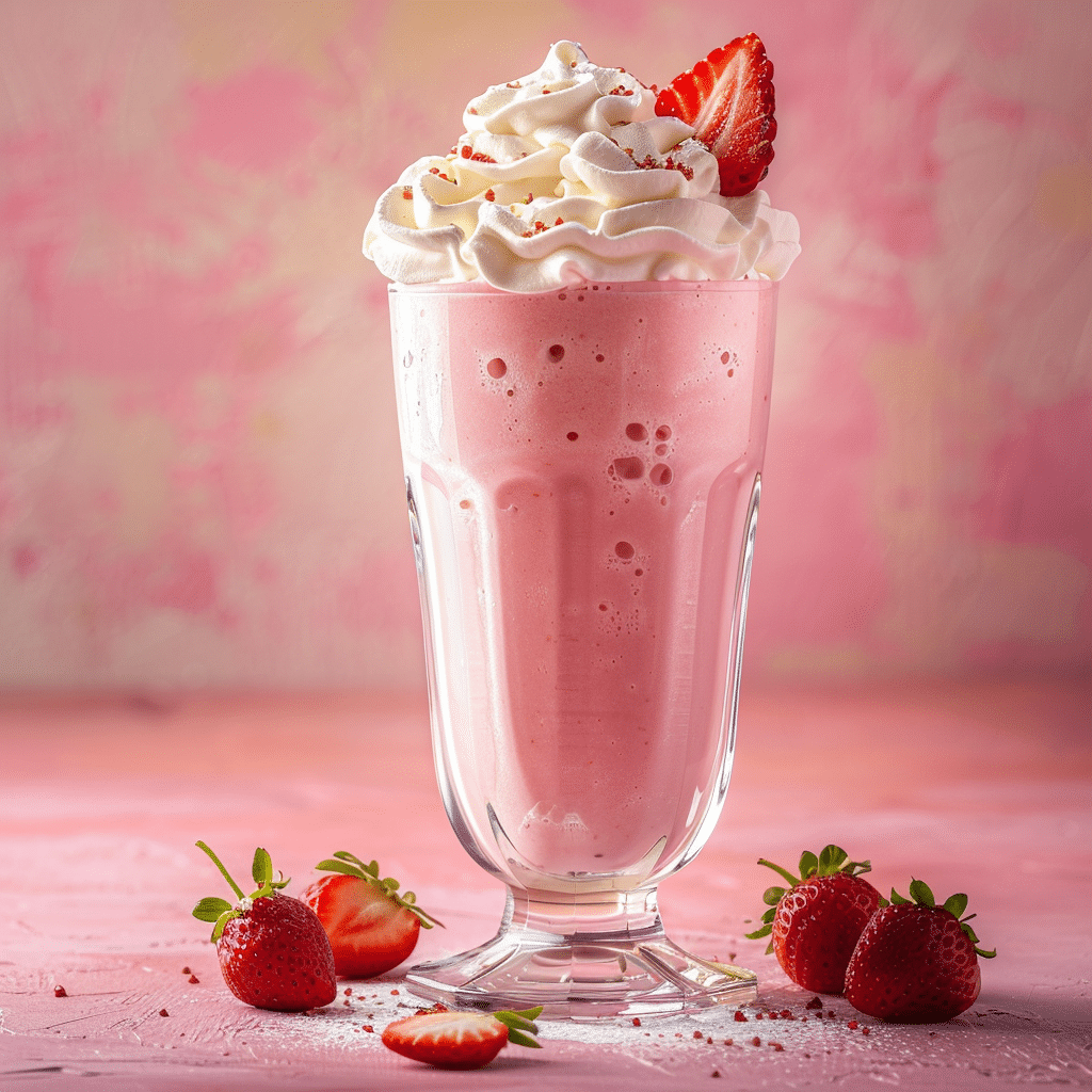 Strawberry Vanilla Milkshake Recipe - Recipe Image