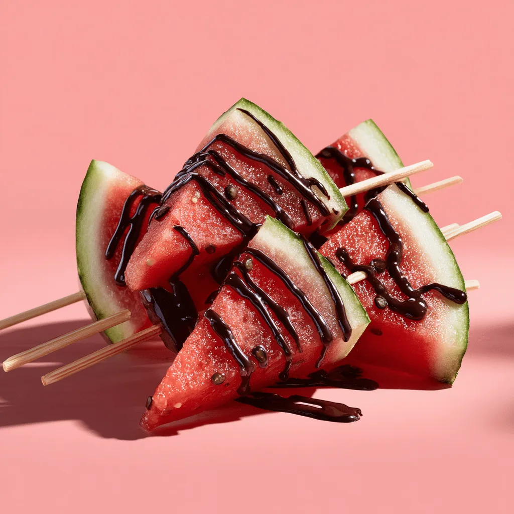 Watermelon Pops with Chocolate Drizzle Recipe - Recipe Image