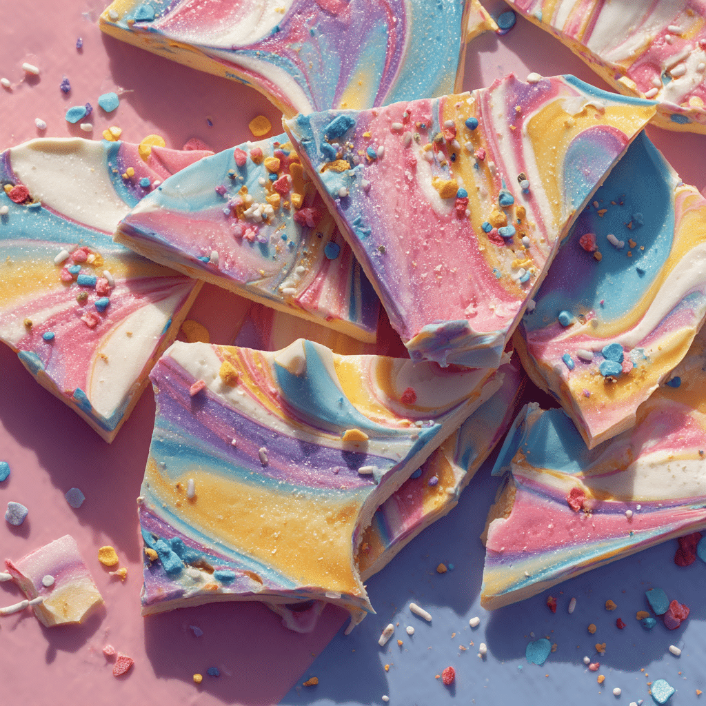 Frozen Rainbow Yogurt Bark with Sprinkles Recipe - Recipe Image