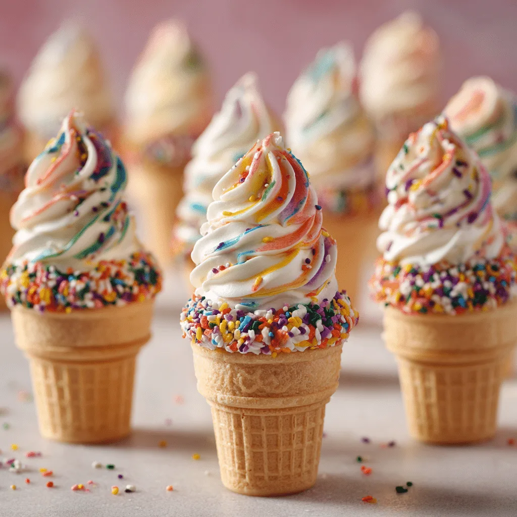 Mini Ice Cream Cone Cupcakes Recipe - Recipe Image