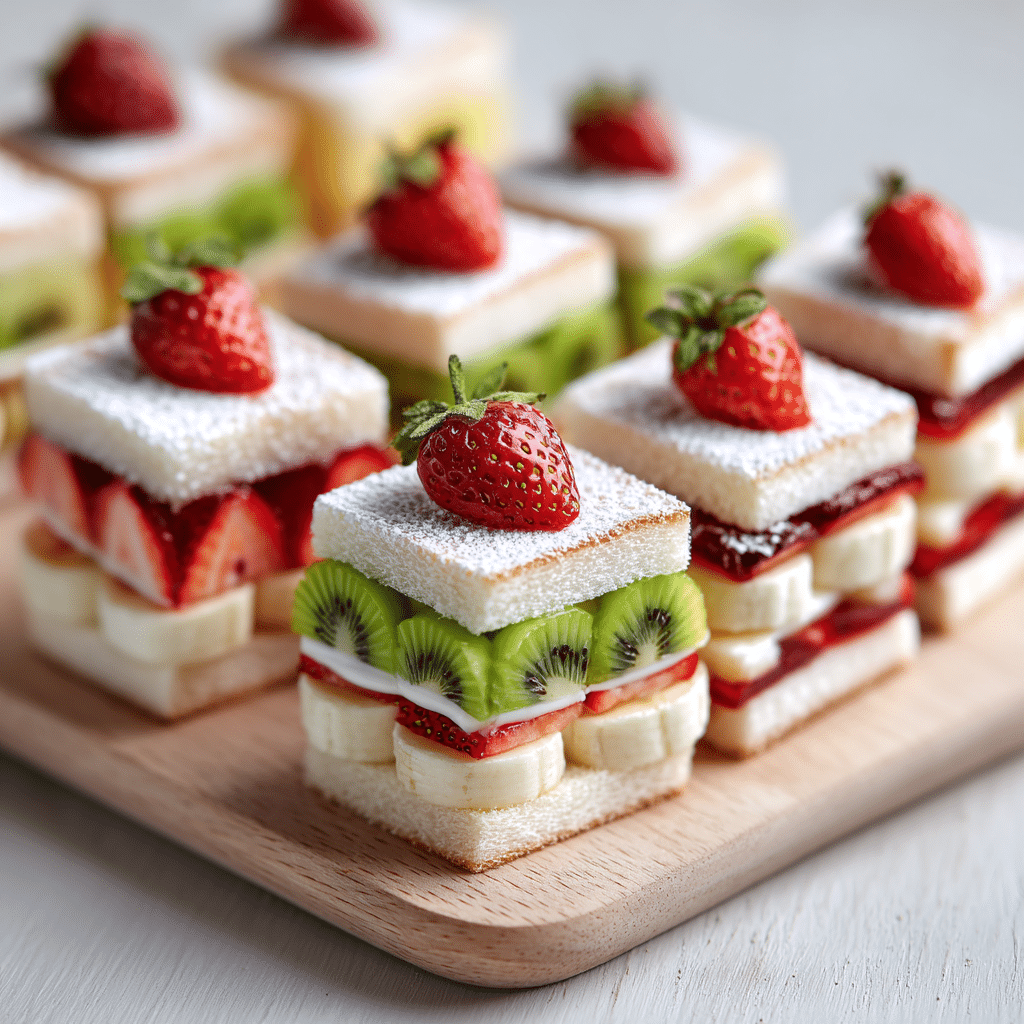 Mini Fruit Sandwich Bites Recipe - Recipe Image