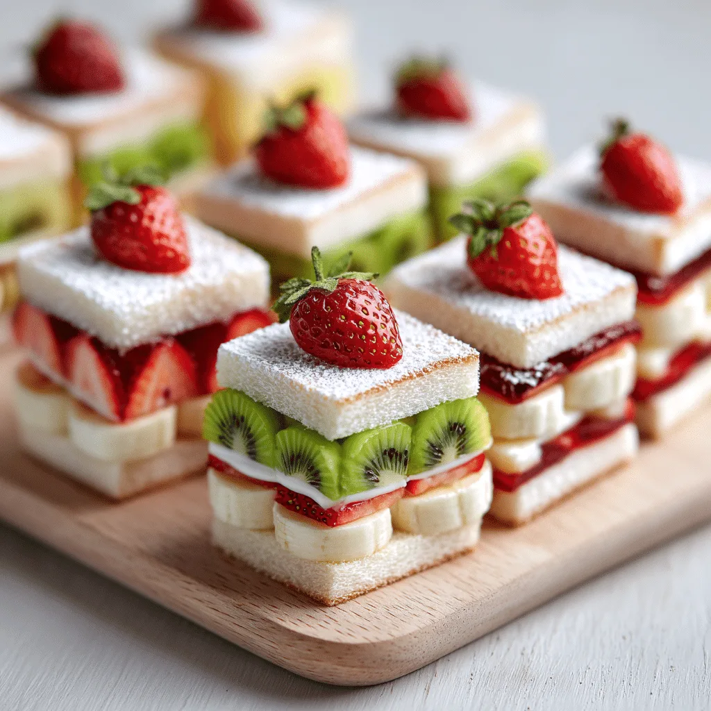 Mini Fruit Sandwich Bites Recipe - Recipe Image