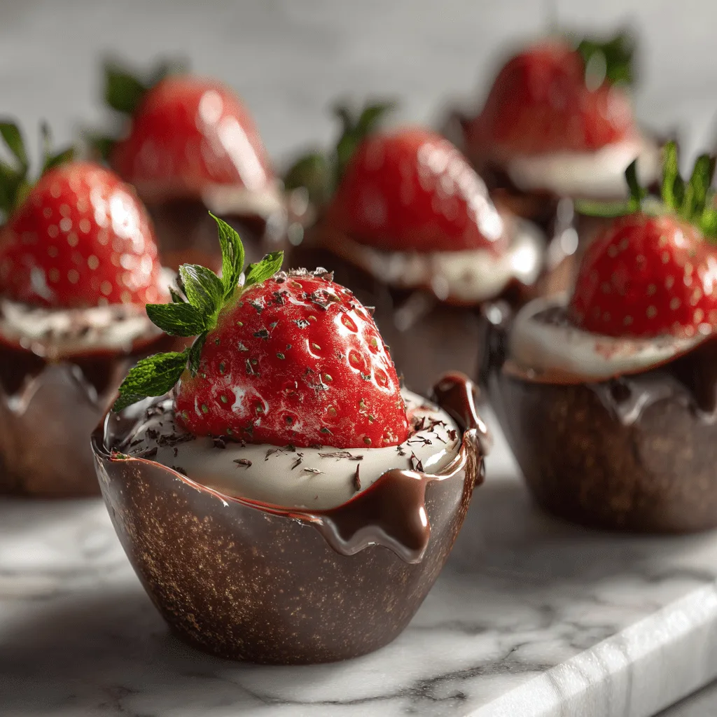 Chocolate Shell Strawberry Cups Recipe - Recipe Image
