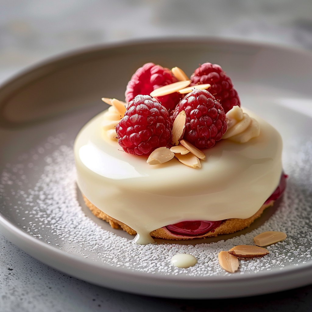 Raspberry Almond Financier with White Chocolate Glaze Recipe - Recipe Image