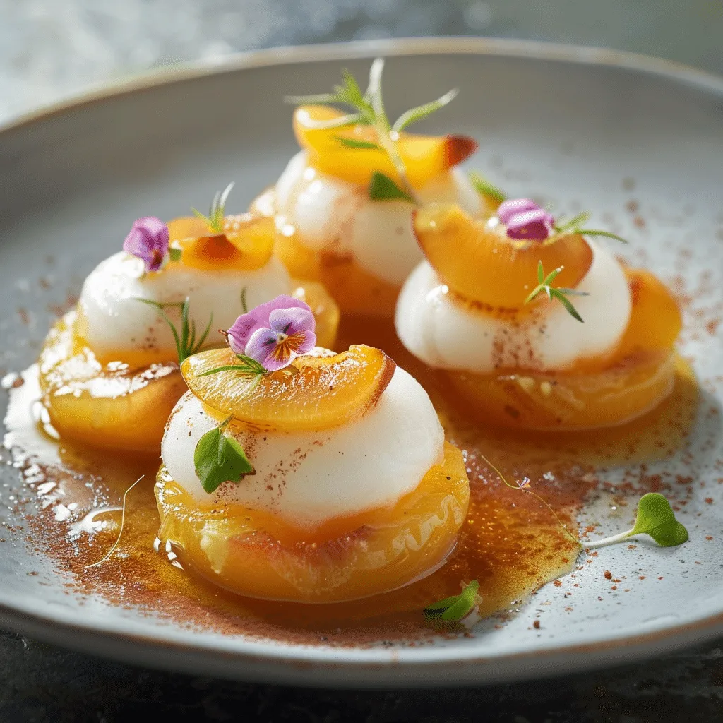 Vanilla Poached Nectarines with Honey Foam Recipe - Recipe Image