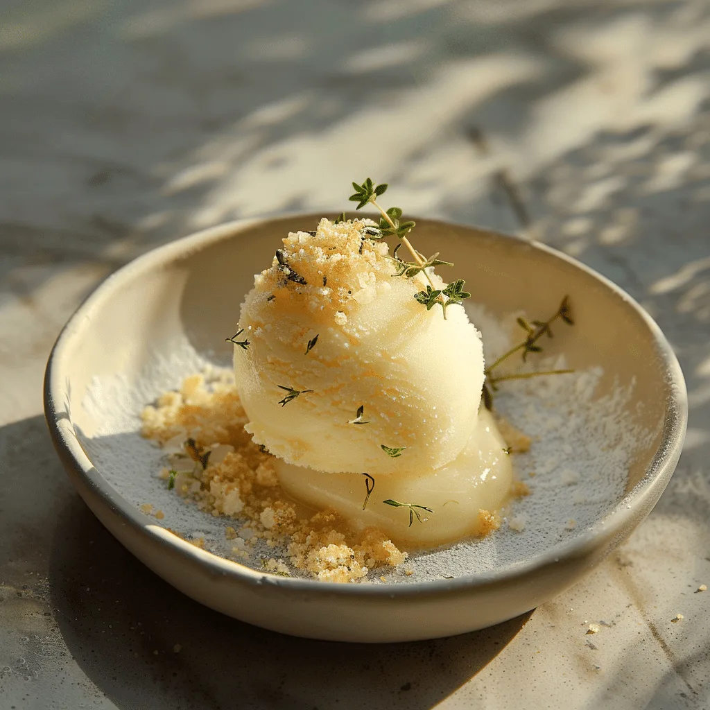 Lemon Thyme Sorbet with Shortbread Crumble Recipe - Recipe Image