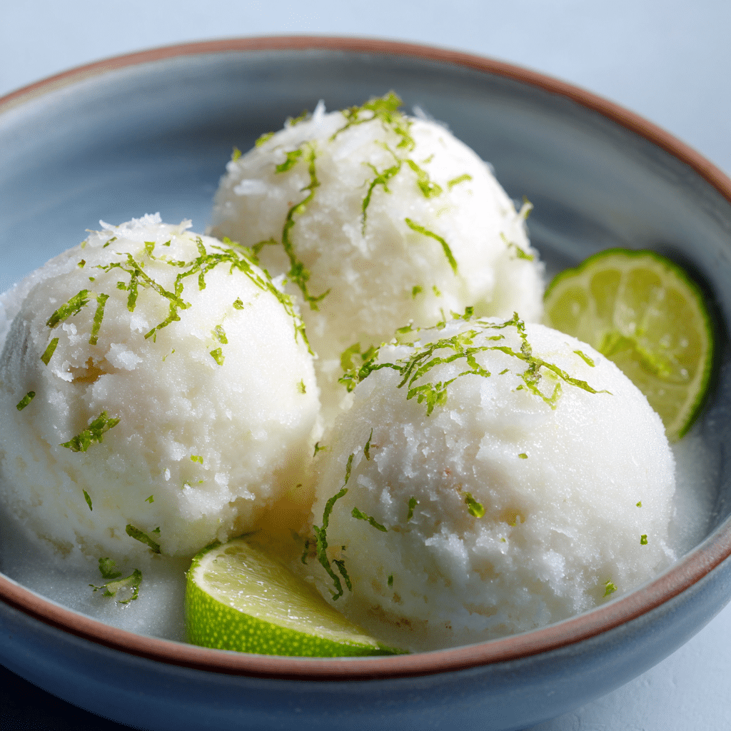 Coconut Sorbet with Lime Zest Recipe - Recipe Image