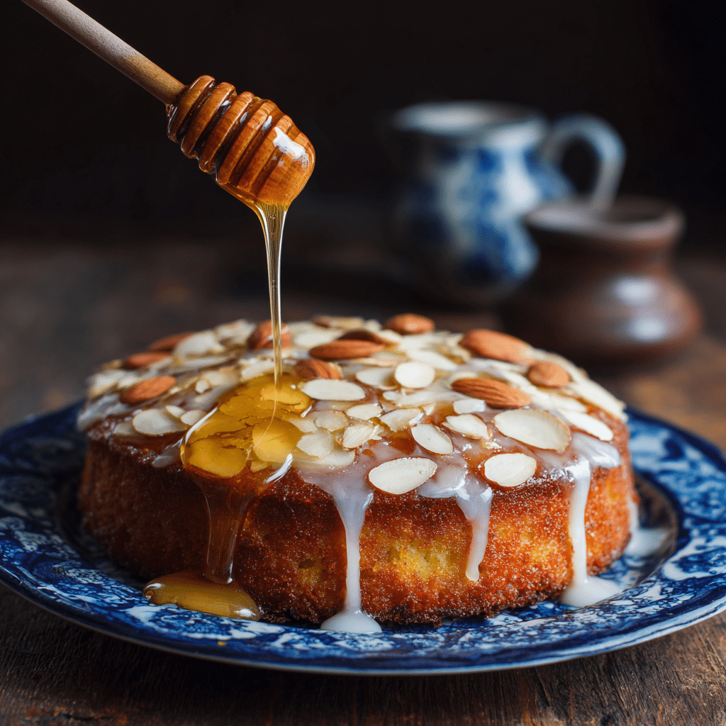 Almond Cake with Honey Glaze Recipe - Recipe Image