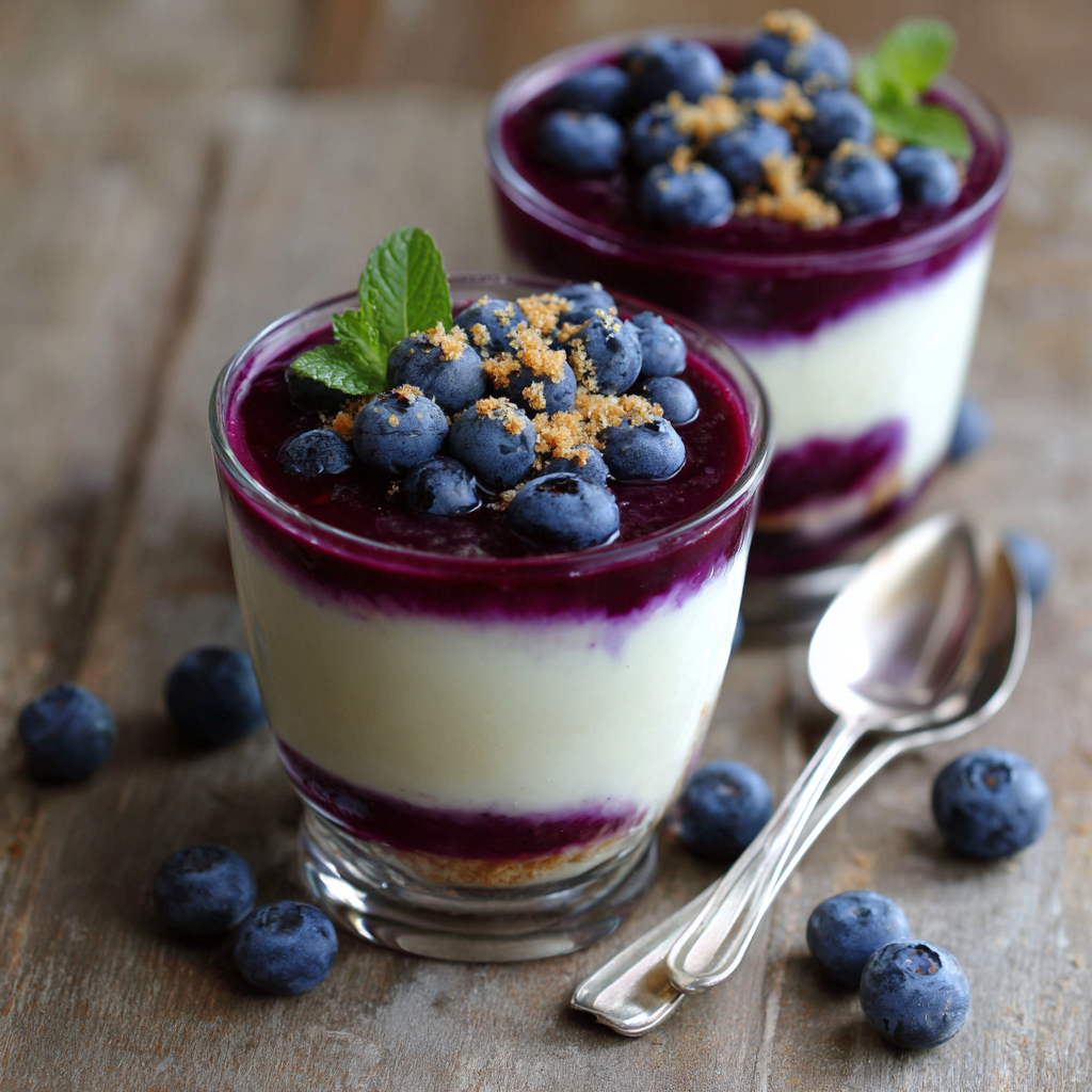 Blueberry Yogurt Mirror Verrine Recipe - Recipe Image