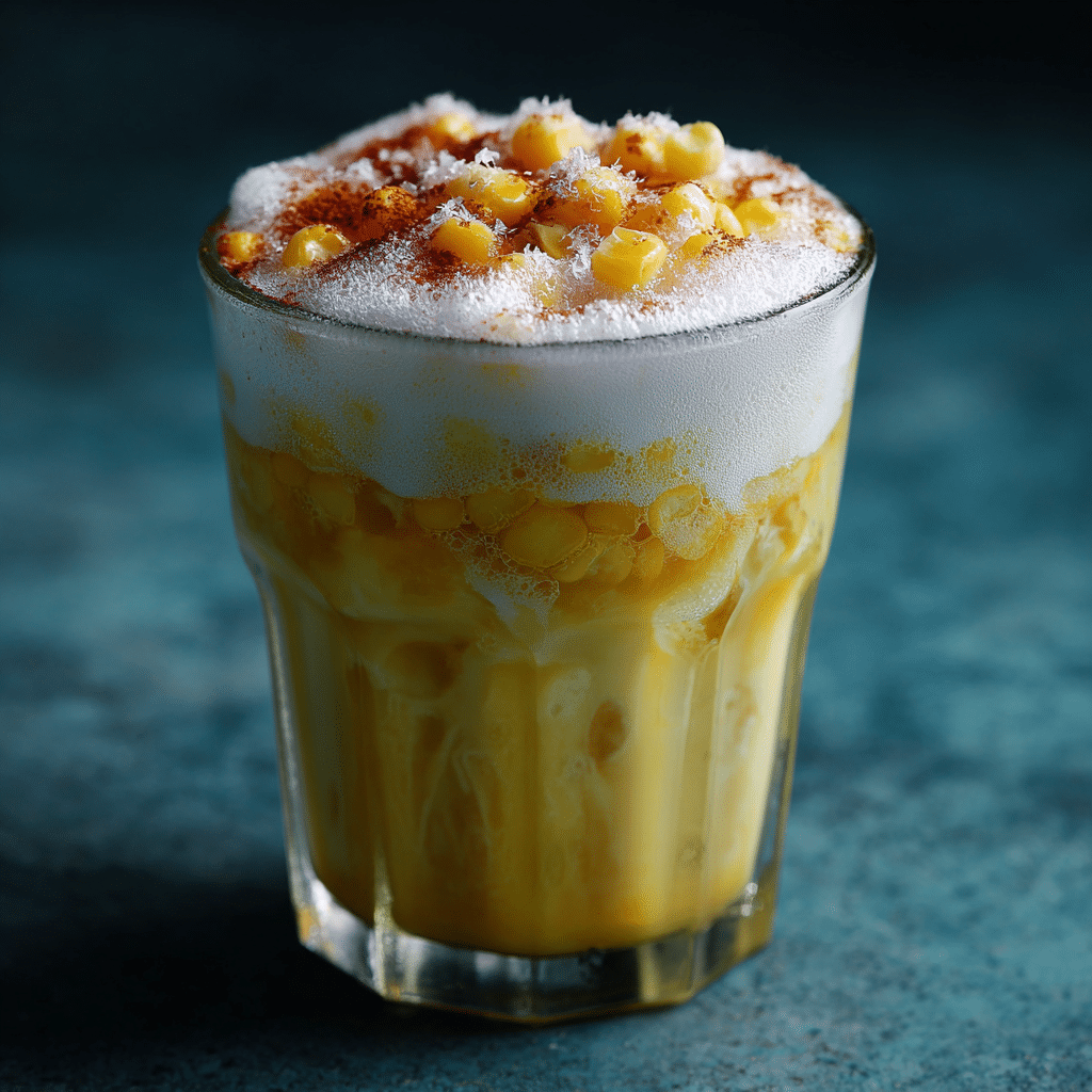 Iced Corn Milk with Salted Foam Recipe - Recipe Image