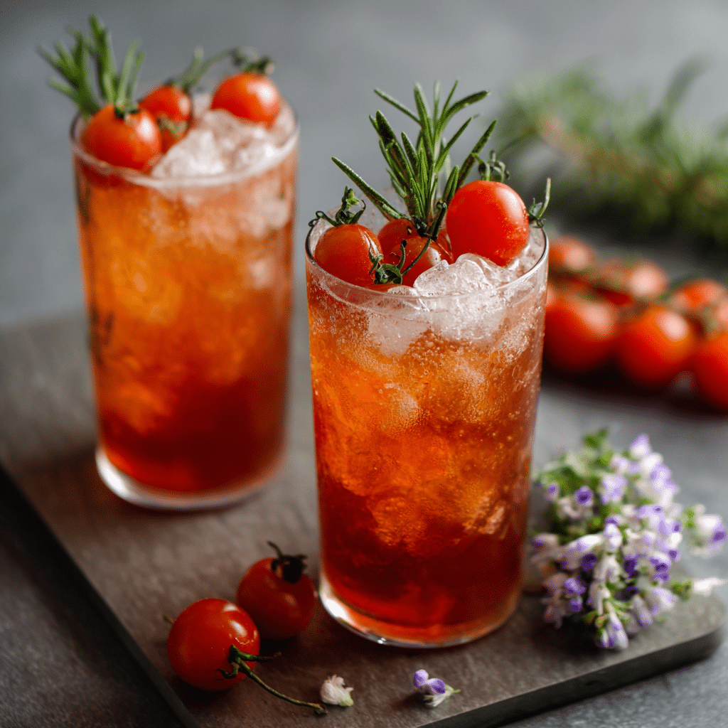 Cherry Tomato & Vanilla Savory Soda Recipe - Recipe Image