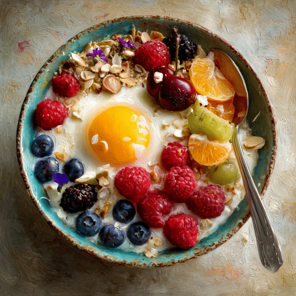 Yogurt Breakfast Bowl Art Recipe - Recipe Image