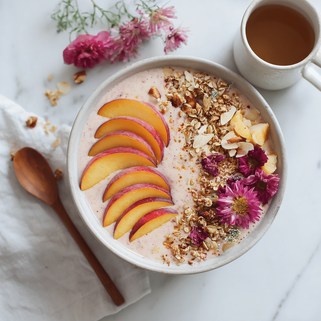 Peach Yogurt Smoothie Bowl Recipe - Recipe Image