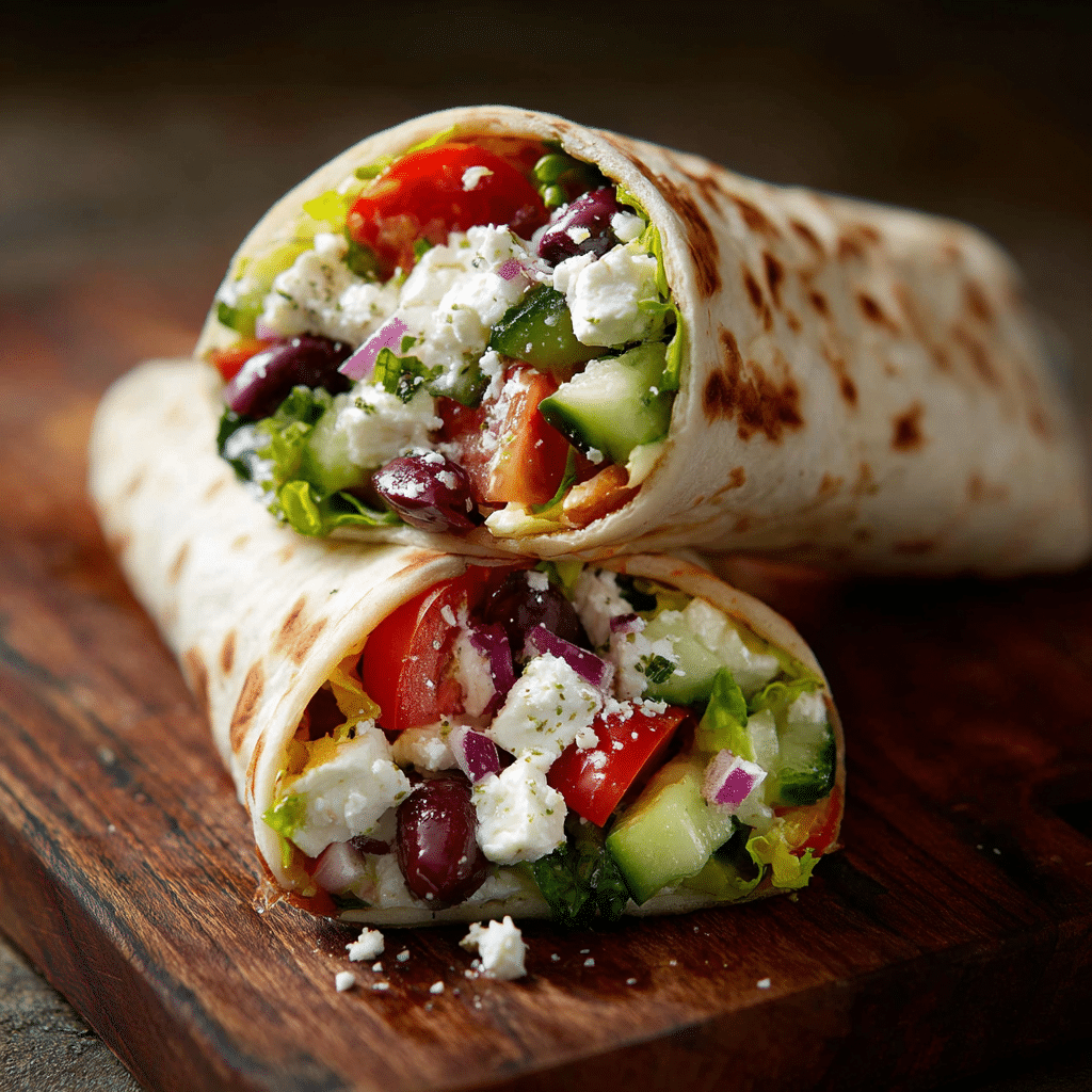 Greek Salad Wrap Recipe - Recipe Image