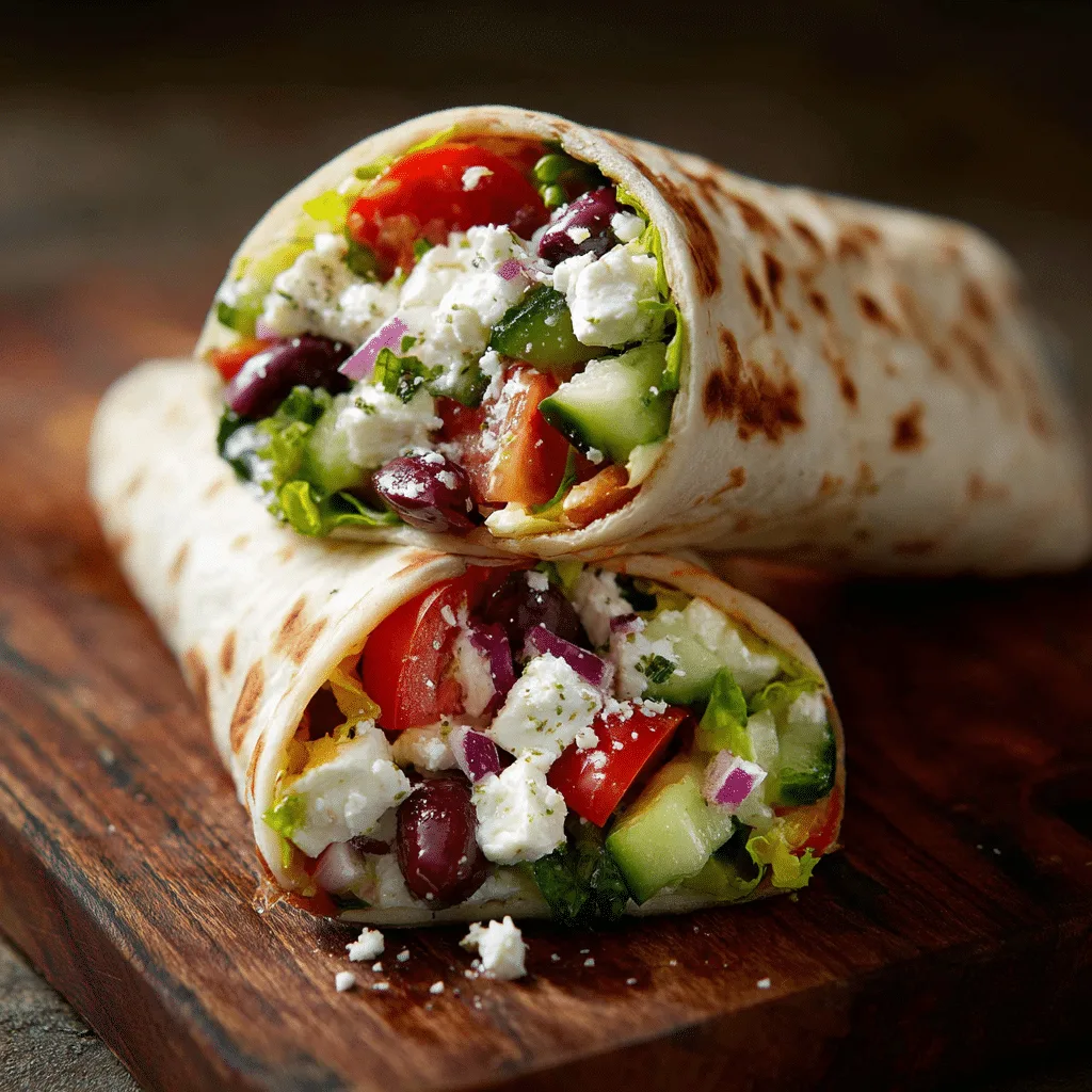 Greek Salad Wrap Recipe - Recipe Image