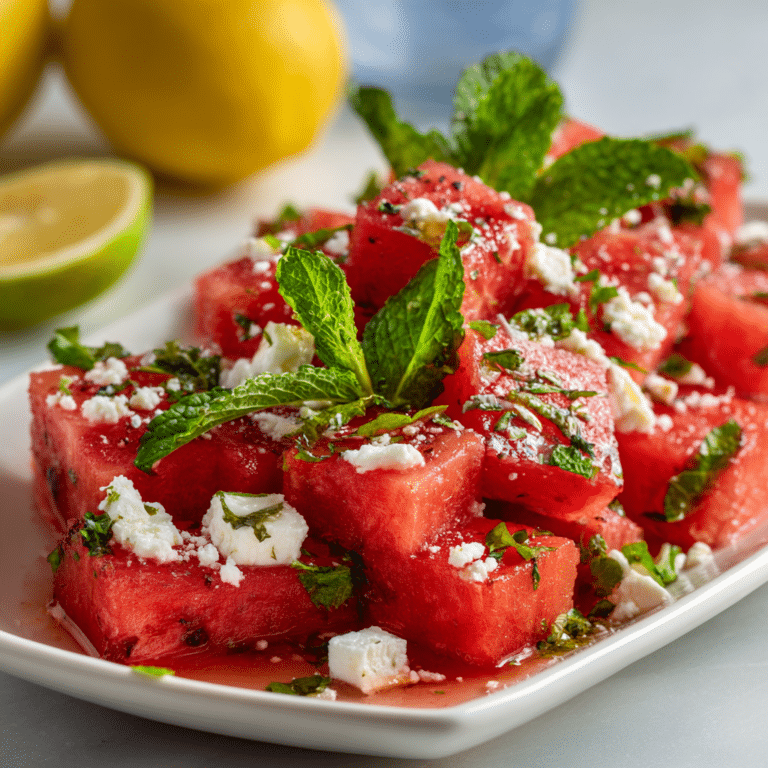 Watermelon Feta Mint Salad Recipe