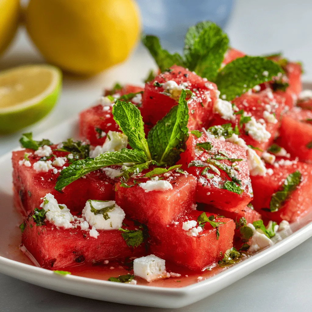 Watermelon Feta Mint Salad Recipe