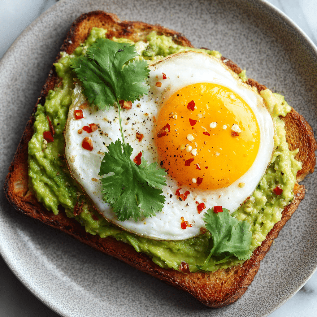 Creamy Avocado Egg Toast Recipe - Recipe Image