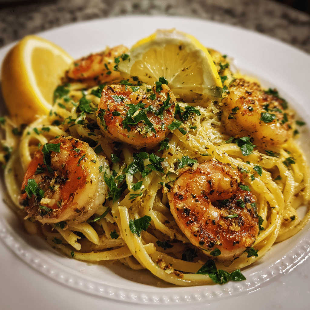 Lemon Butter Shrimp Linguine Recipe - Recipe Image
