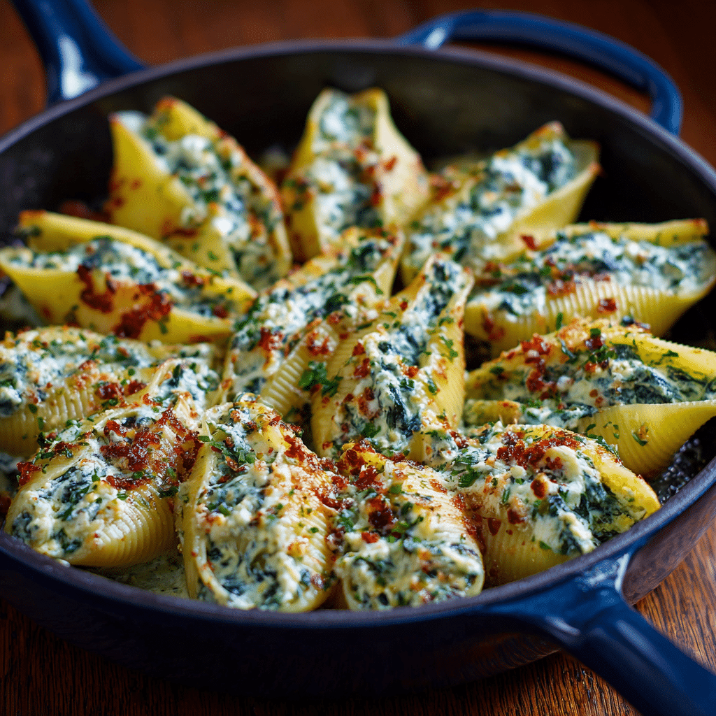 Spinach Ricotta Stuffed Shells Recipe - Recipe Image