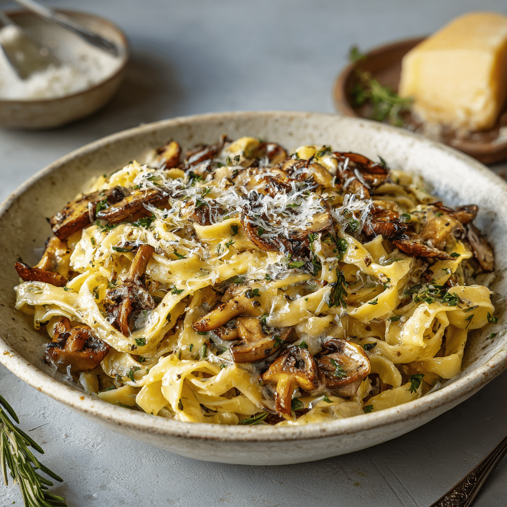 Mushroom Truffle Tagliatelle Recipe - Recipe Image